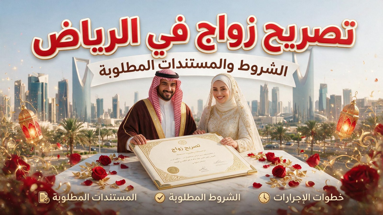 خطوات وشروط استخراج تصريح زواج في الرياض عبر بوابة الإمارة.
