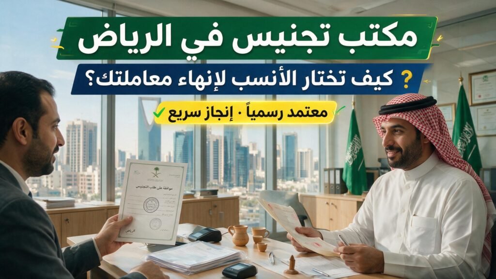مكتب تجنيس في الرياض لمتابعة المعاملات الحكومية.
